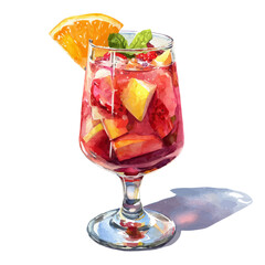 watercolor vector of Sangria, isolated on a white background.