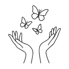 hands and butterfly