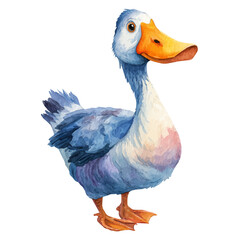 Goose, watercolor illustration vector, isolated on a white background.