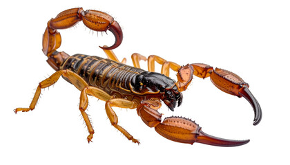 Scorpion in the Wild: A formidable scorpion, its exoskeleton gleaming, stands poised with its stinging tail raised, showcasing the raw, untamed beauty of the animal kingdom.