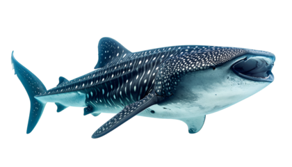 Gentle Giant of the Sea: A majestic whale shark, adorned with its unique spotted pattern, gracefully glides through the ocean's depths, its massive form a testament to the wonders of marine life.