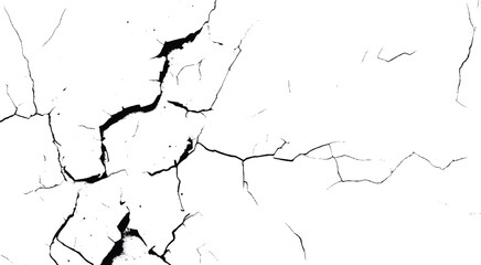 Crack and scratched grunge dust wall urban background texture vector. crack cement wall texture. black textured grainy cracked ground lines isolated on white. distressed overlay grainy texture.