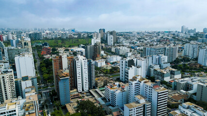 Lima Golf Club aerial drone photography on a cloudy winter day.