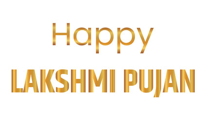 Golden Text Design for Happy Lakshmi Pujan Greeting – Festive Vector Art