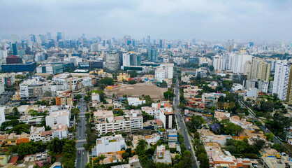 Huallamarca archaeological site museum in San Isidro Lima on a cold winter day.