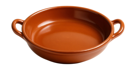 Ceramic paella pan with side handles, perfect for making Spanish rice dishes at home.