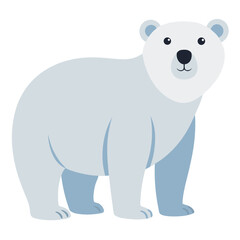 Fototapeta premium Polar bear cartoon object on a white background vector illustration