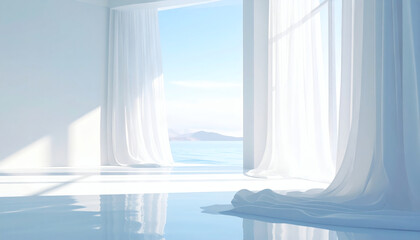 海を望む透明感のある白い空間｜Minimal White Space with Ocean View