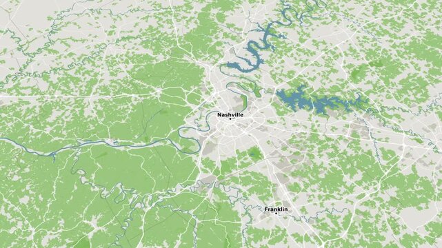 Geospatial Visualization of Central Tennessee, Nashville