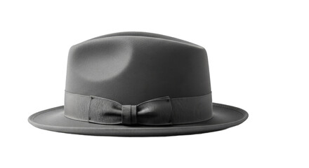 Sophisticated Gray Fedora Hat with Ribbon Band - Timeless Classic Headwear Perfect for Fashion Styling, Formal Occasions, and Vintage-Inspired Looks with Elegant Design and Quality Hat Construction Ap