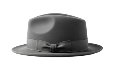 Sophisticated Gray Fedora Hat with Ribbon Band - Timeless Classic Headwear Perfect for Fashion Styling, Formal Occasions, and Vintage-Inspired Looks with Elegant Design and Quality Hat Construction Ap