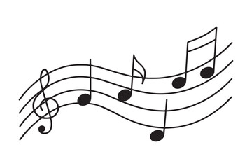 music notes on white background