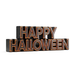Happy halloween text isolated on white background