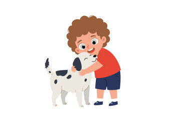 Boy Hugging Dog: A Heartwarming Moment of Friendship and Affection.