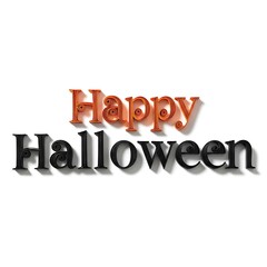 Happy halloween text isolated on white background