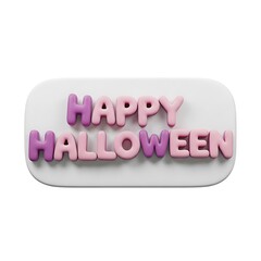 Happy halloween text with 3d effect isolated on white background