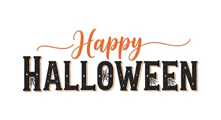 Happy halloween text isolated on white background