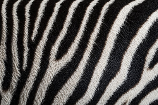 zebra fur showing black and white stripe pattern texture.