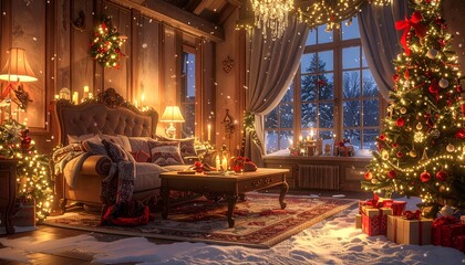Naklejka premium christmas tree in the night