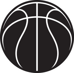 black basketball icon on a light gray background for sports graphics illustration line art royalty free premium quality