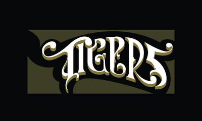 TIGERS lettering custom style design