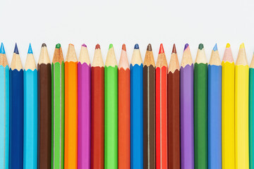 Vibrant Row of Sharpened Pencils