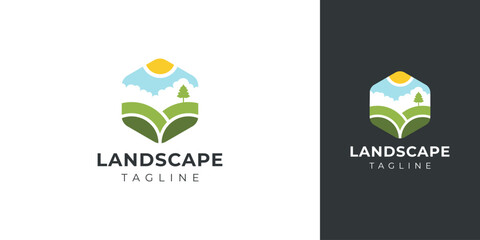 Landscape Logo with Creative Concept Idea Vector Design