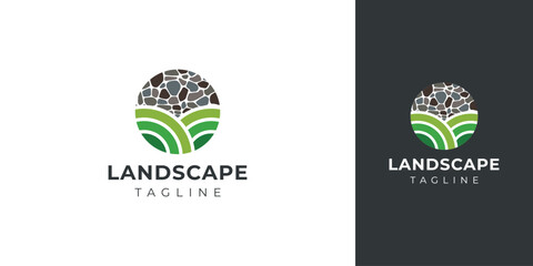 Landscape Logo with Creative Concept Idea Vector Design