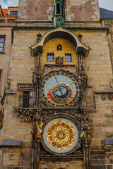Prague Astronomical Clock and Old Town Square with St. Nicholas Church and Týn Church — iconic European landmark and popular travel destination.