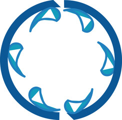 Circle of Harmony &ndash; Modern Abstract Blue Circular Logo Design