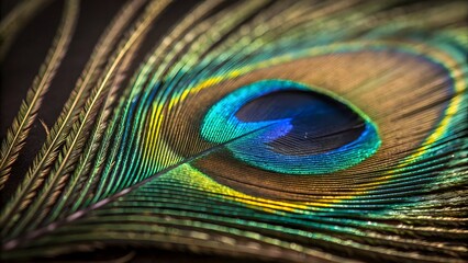 Obraz premium Extreme Close-Up Shot of a Peacock Feather Eye