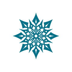 Intricate teal snowflake mandala design vector graphic illustration vector