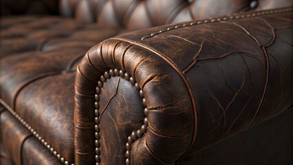 Extreme Close-Up Texture of Worn Leather