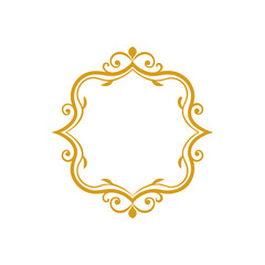 Elegant golden decorative flourish frame vector illustration scalable eps ornate vector