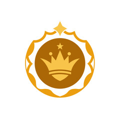 Luxury ornamental golden crown badge vector illustration scalable emblem royal emblem icon vector
