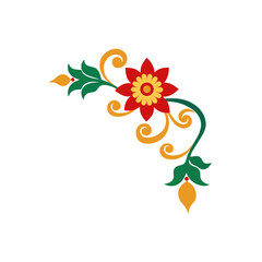 Decorative floral corner motif vector illustration scalable ornamental design elements vector