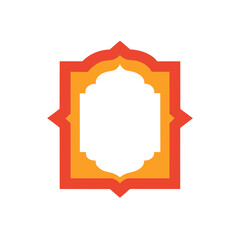 Ornate paper cutout arch frame design vector illustration scalable graphic element vector