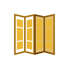 Scalable vector illustration of a traditional japanese gold folding screen room divider vector