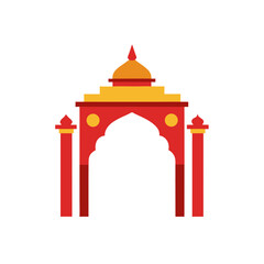 Traditional indian temple archway decorative pattern vector illustration vector