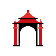 Traditional asian temple arch pattern vector illustration scalable eps icon vector