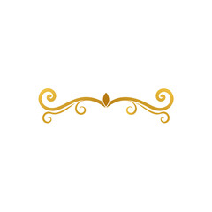 Vintage gold scroll divider elegant swirl ornament vector illustration vector