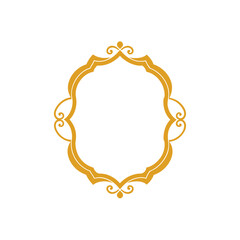 Elegant victorian style gold ornate decorative frame vector illustration scalable design vector