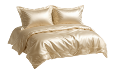 Elegant satin bedding set, perfect for a master bedroom in a private residence.
