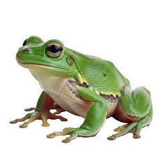 Obraz premium Green frog sitting isolated on transparent background isolated on transparent background
