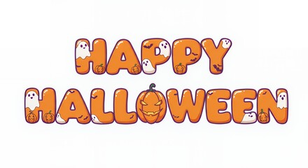 Happy Halloween text	
