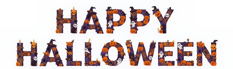 Happy Halloween text	
