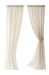 Sheer curtains with side tiebacks for a French door, perfect for versatile home styling.