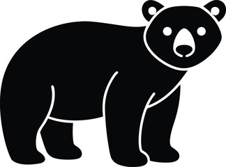 Bear Silhouette Design: Wildlife Animal Graphic Illustration Brown Grizzly Standing Vector Design Nature Outline Mammal Contour Clip Art