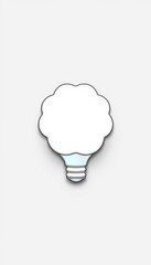 Cloud Shaped Lightbulb Idea on Isolated White Background, Concept for Creativity