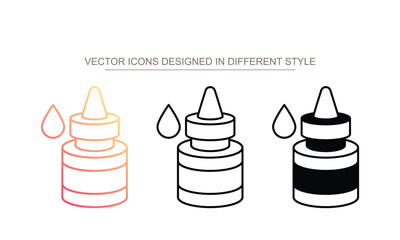 Acrylic Ink icon set multiple style collection